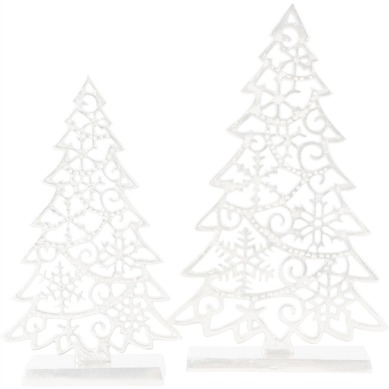 Laura Ashley Festive Cut Christmas Tree Set of 2 Large & Medium