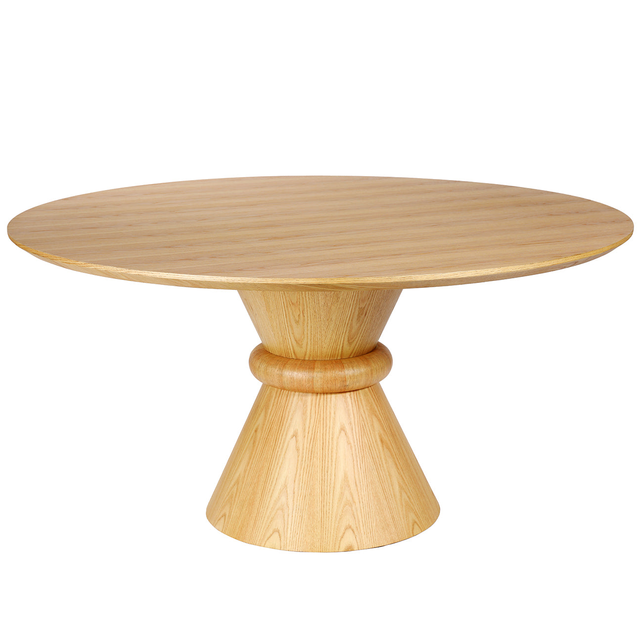 Canberra Round Wooden Dining Table on Pedestal Base 150cm Diameter