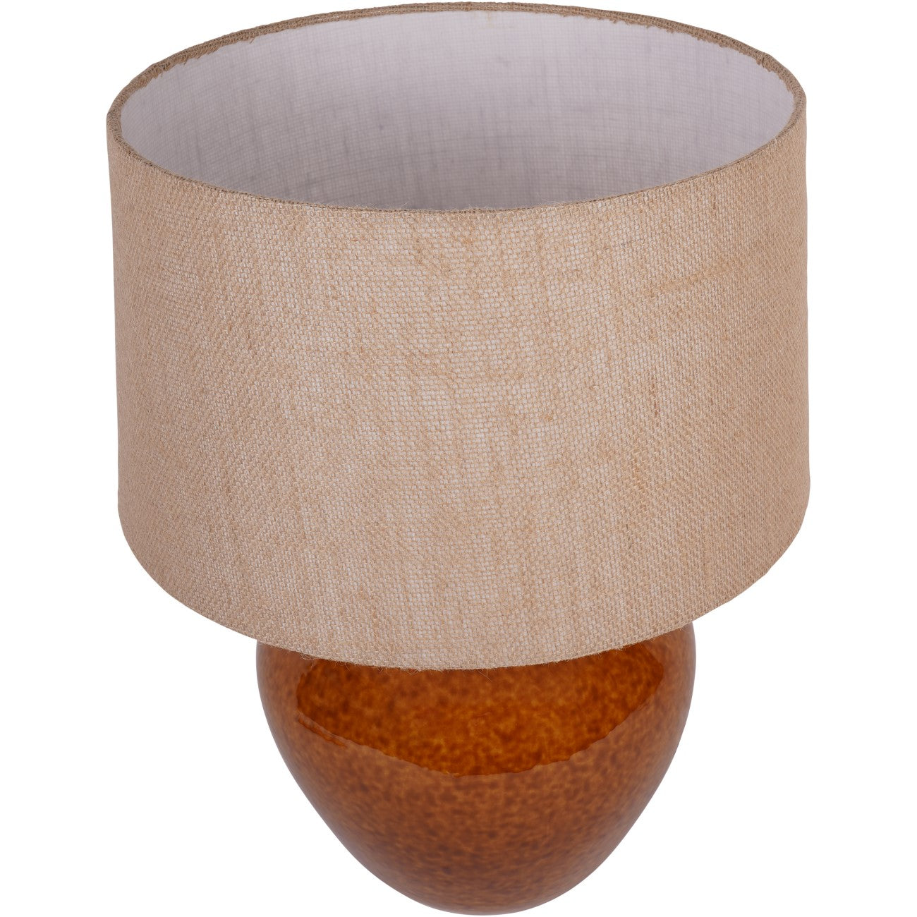 Aubrey Terracotta Ceramic Lamp With Hessian Shade Large E27 60W