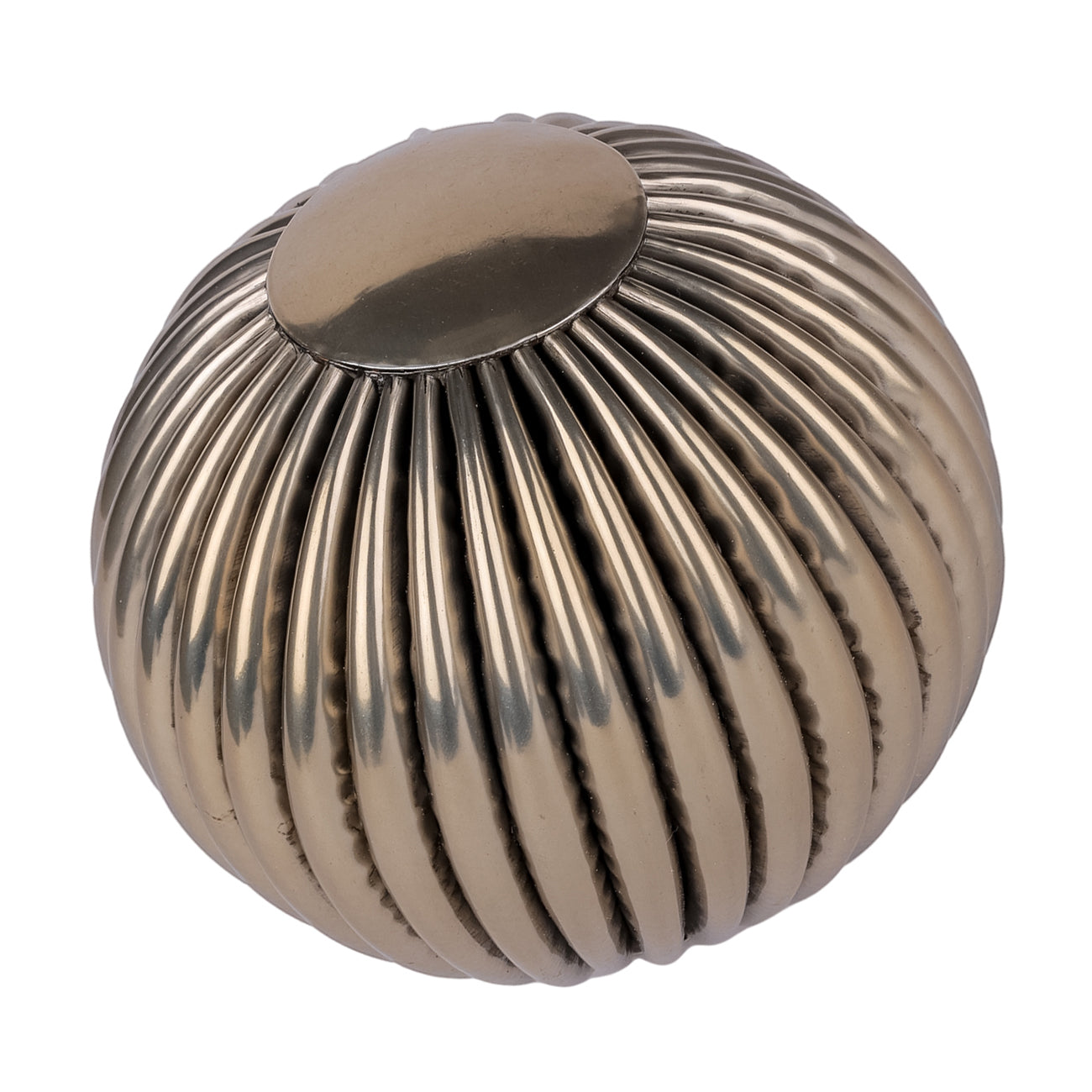 Harris Antique Brass Ribbed Decorative Ball Small