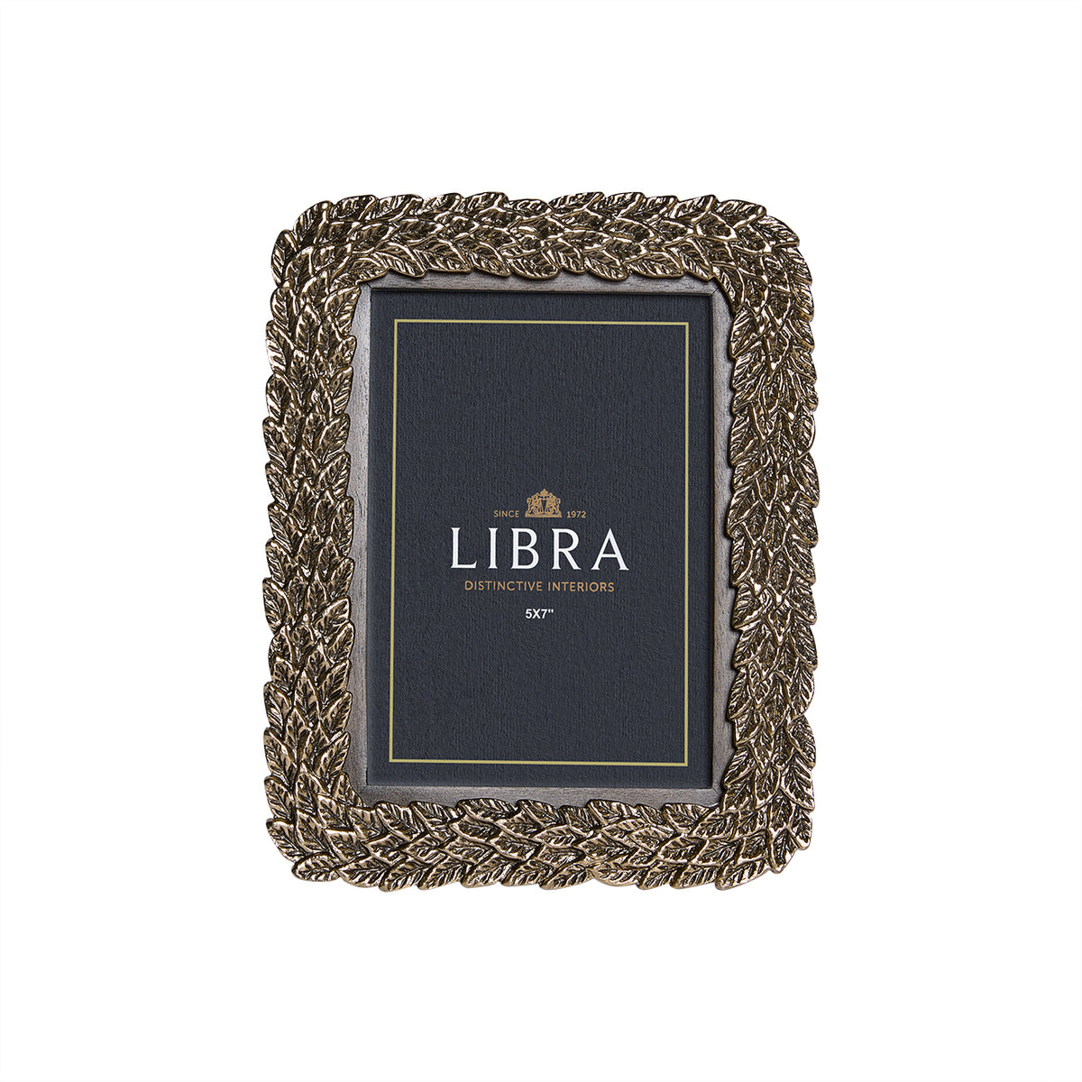 Antiqued Gold Leaf Photo Frame 5x7