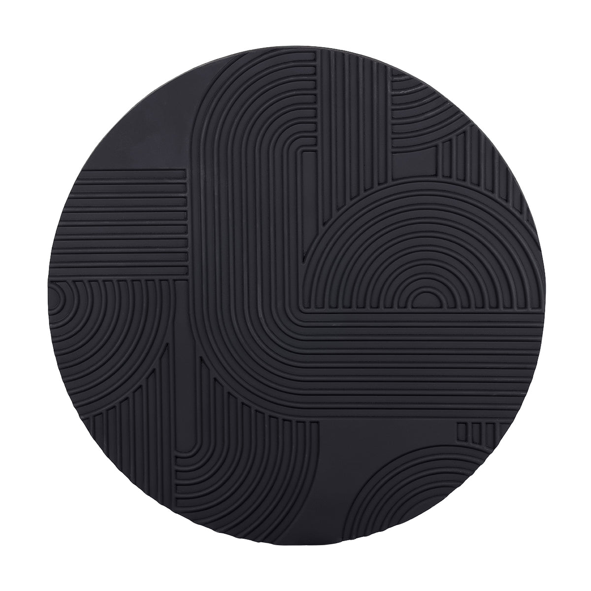Black Geometric Echoes Wall Art 90x90cm