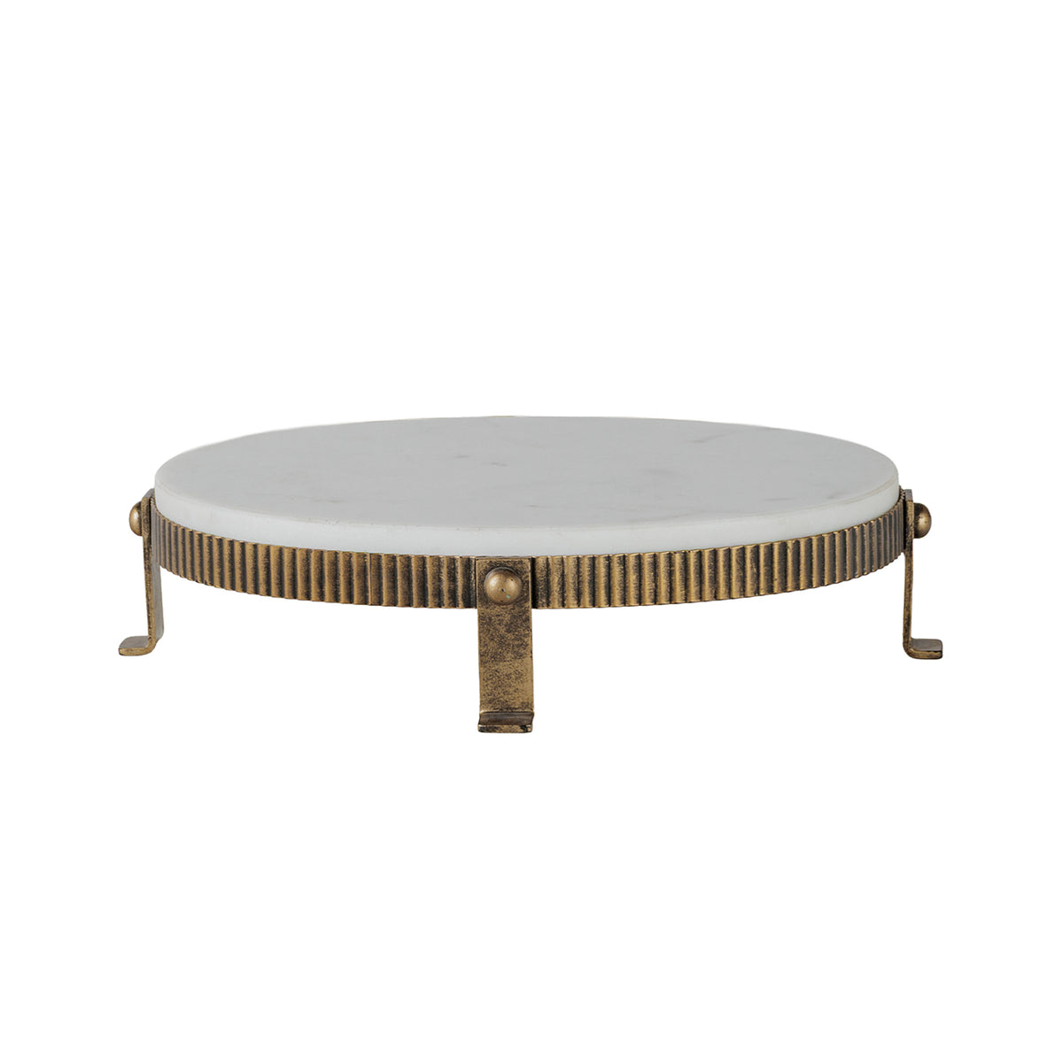 Belvedere Aged Gold Oval One Tiered Stand