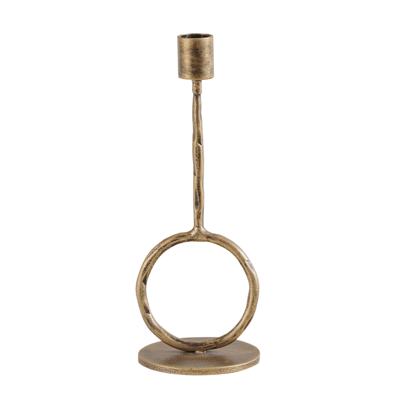 Ronde Antique Gold Candle Holder Large