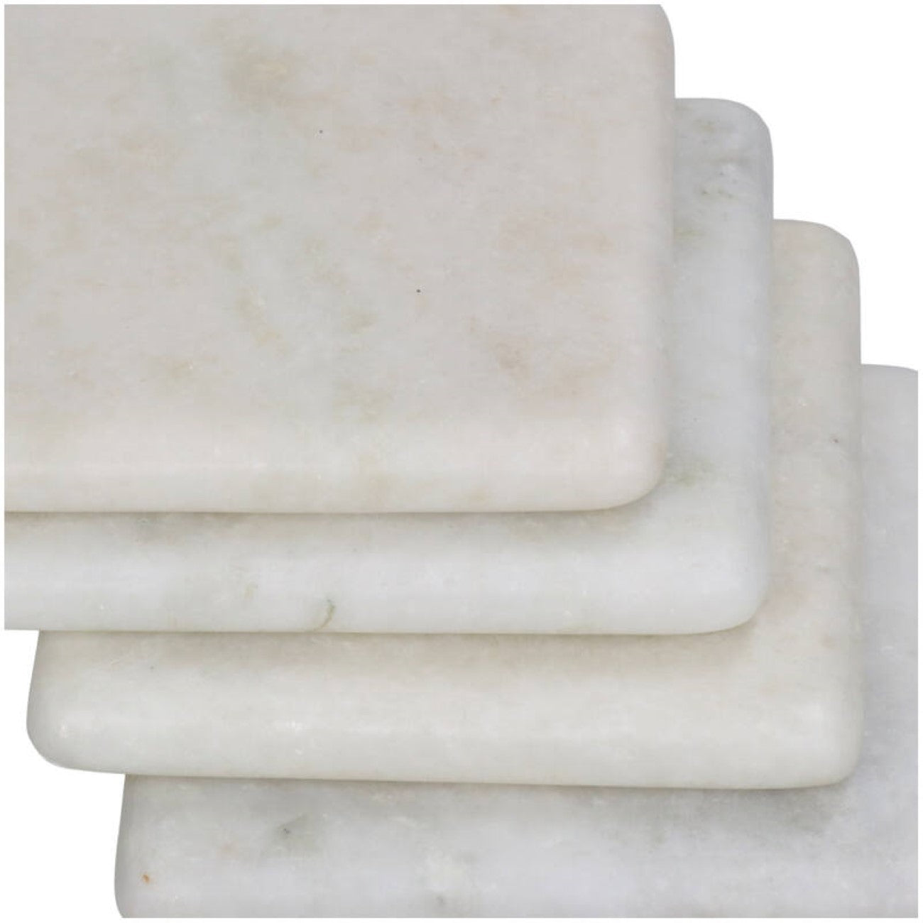 White Marble Square Coasters Set of 4