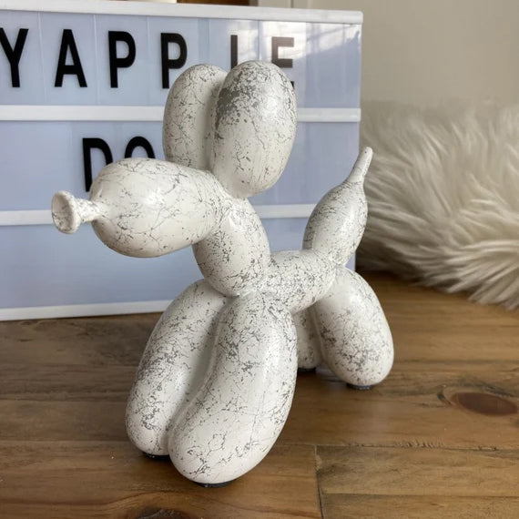Official White Silver Marble Edition Balloon Dog