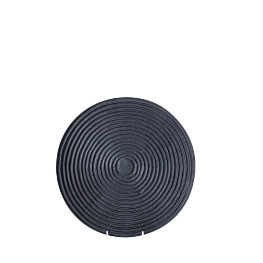 Darsa Round Ridged Black Dish Large