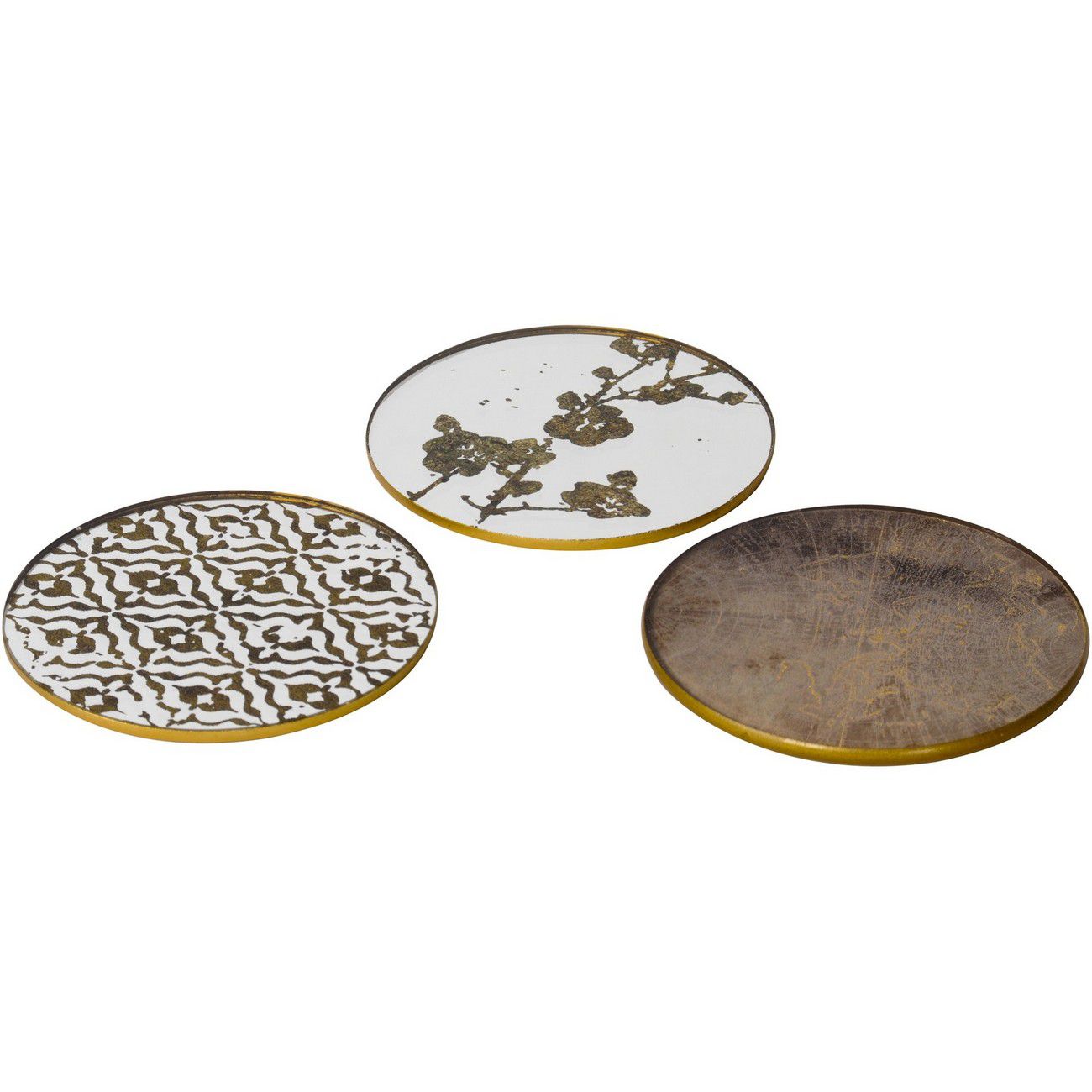 Vienna Antique Gold Set Of 4 Blossom Coasters