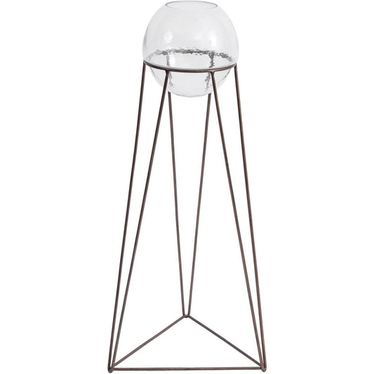 Bersa Floor Standing Fishbowl Planter with Aged Copper Base