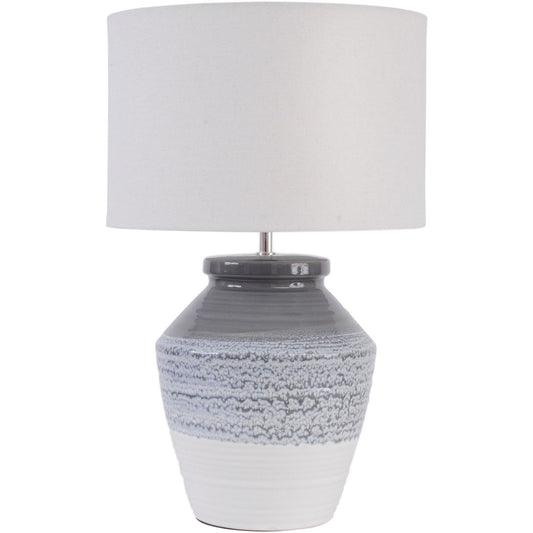 Skyline Antique Crackle Table Lamp and Antiqued Cream slub shade Large E27 60W