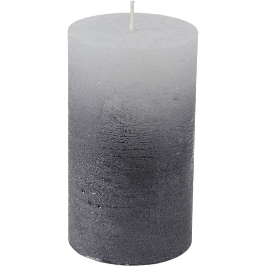 Libra White Pillar Candle With Metallic Black Ombre Base 10x20cm