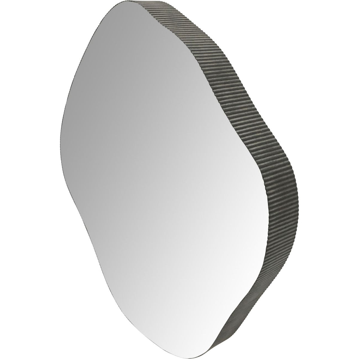 Organic Metal Framed Mirror Oak Wood Finish Small 59x61cm