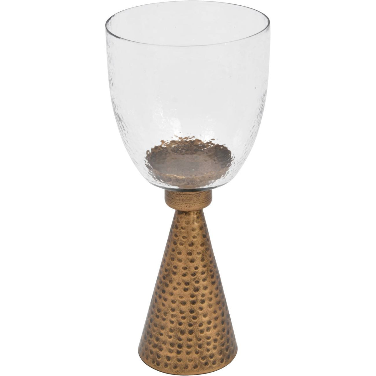 Sandbanks Iron and Hammered Glass Hurricane Small 36cm