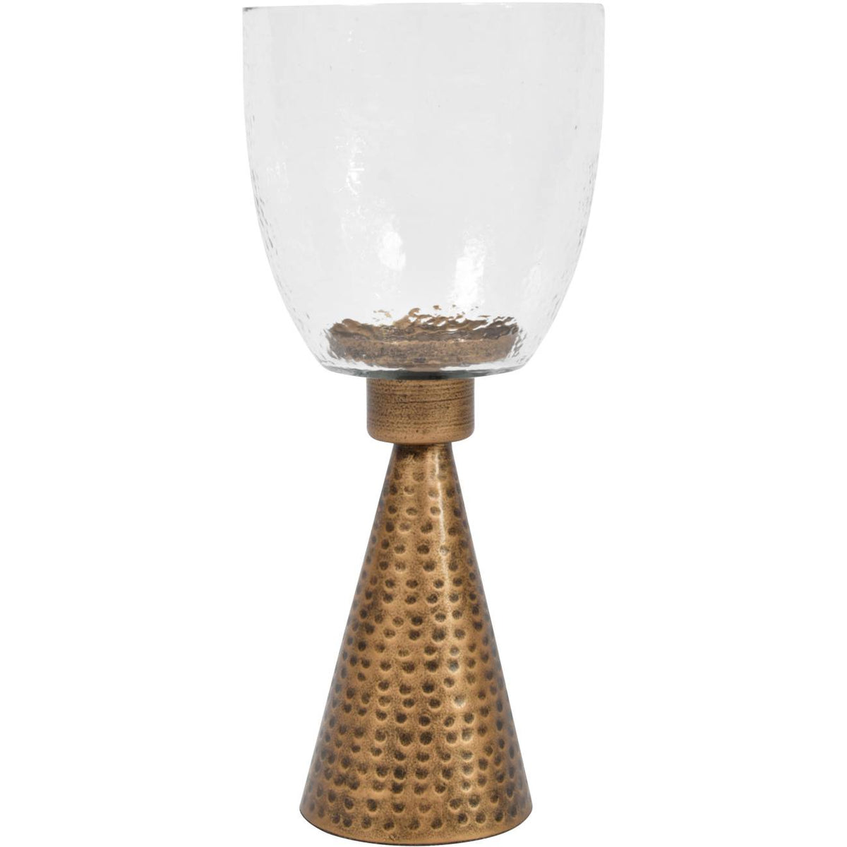 Sandbanks Iron and Hammered Glass Hurricane Small 36cm