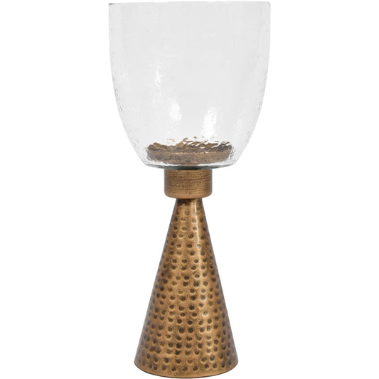 Sandbanks Iron and Hammered Glass Hurricane Small 36cm