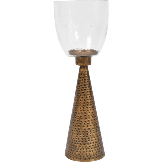 Sandbanks Iron and Hammered Glass Table Hurricane 45cm