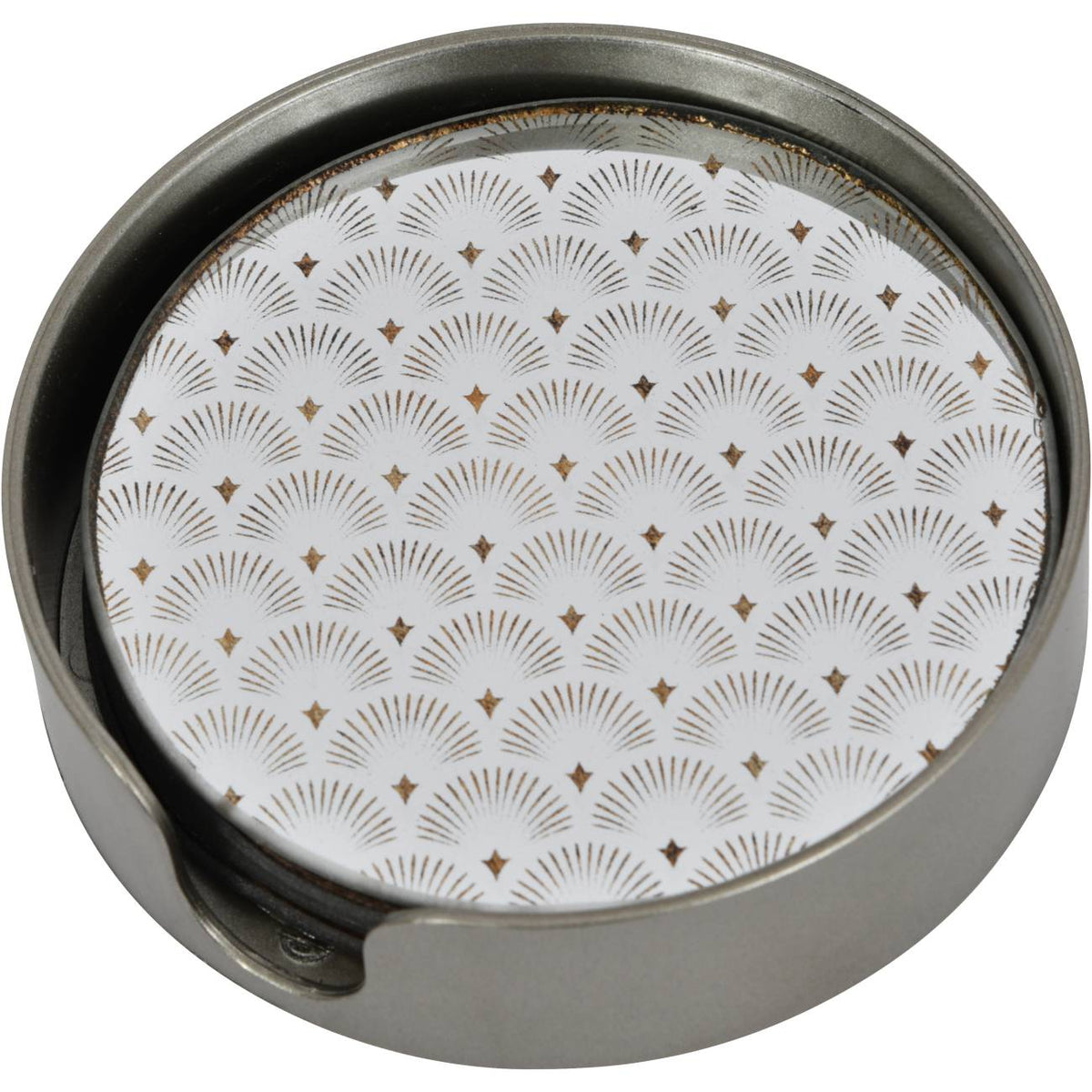 Deco scallop Antique Gold Set of 4 Coasters