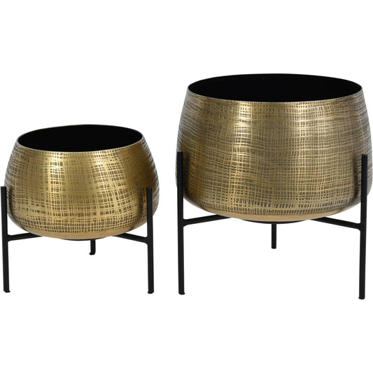 Clyde Tabletop Brass Set of 2 Planters