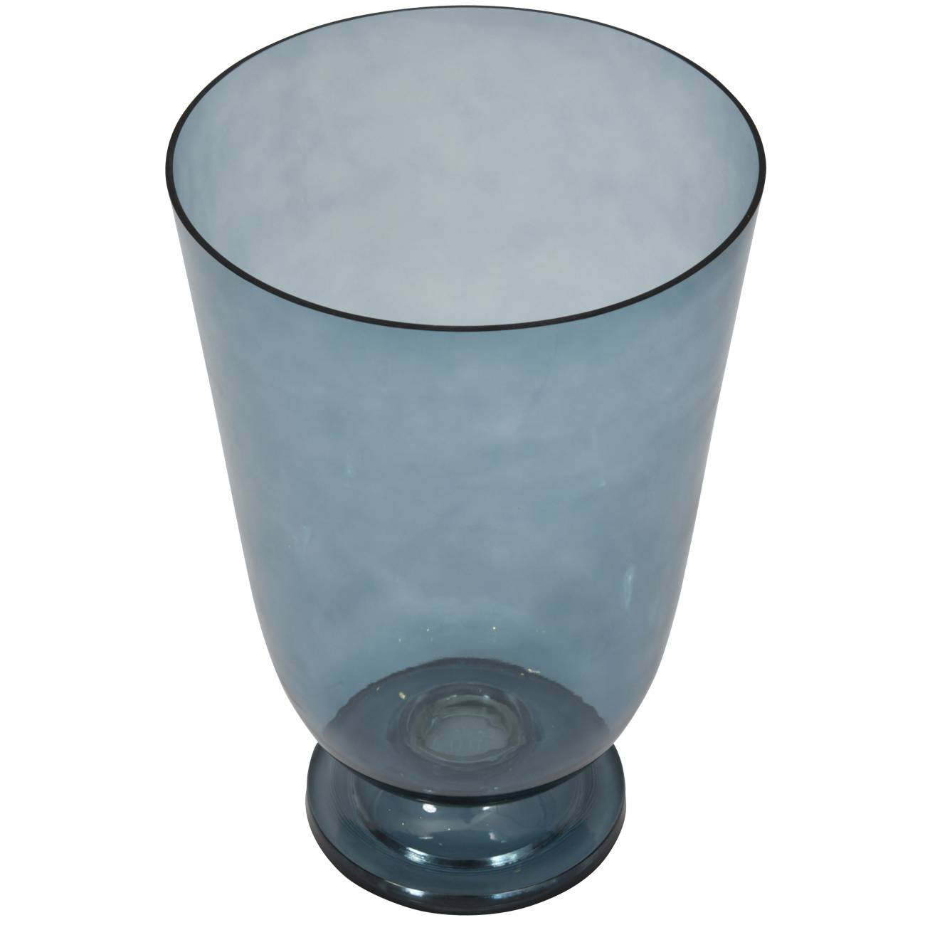 Grace Sky Blue Glass Hurricane Medium