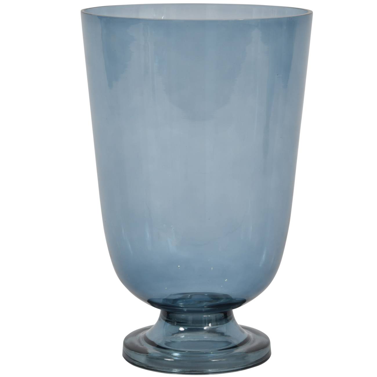 Grace Sky Blue Glass Hurricane Medium