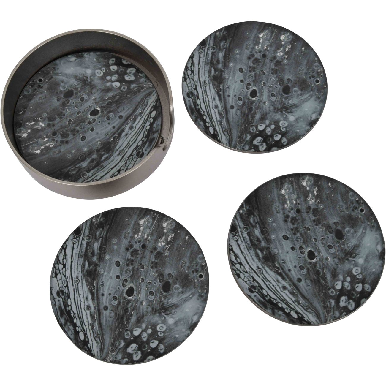 Monochrome Swirl Set of 4 Coasters