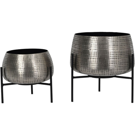 Clyde Tabletop Nickel Set of 2 Planters