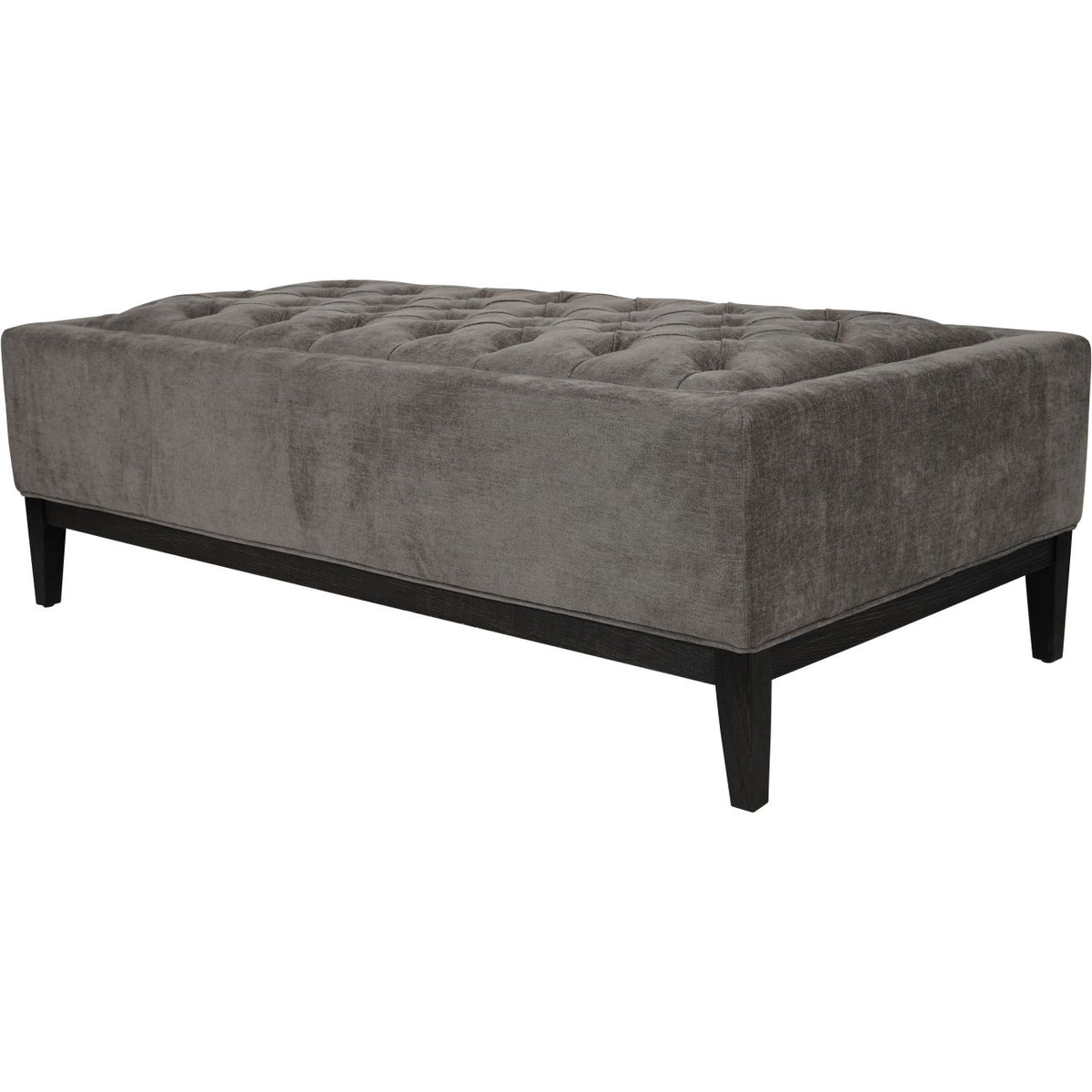 Theodore Buttoned XL Ottoman in Warm Grey Fabric 140x75cm