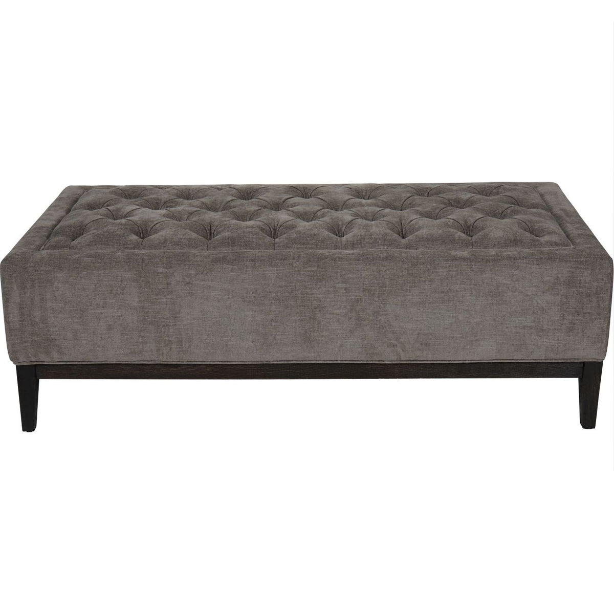 Theodore Buttoned XL Ottoman in Warm Grey Fabric 140x75cm