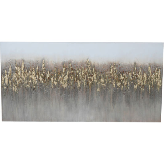Abstract Golden Reeds Canvas Wall Art 150x75cm