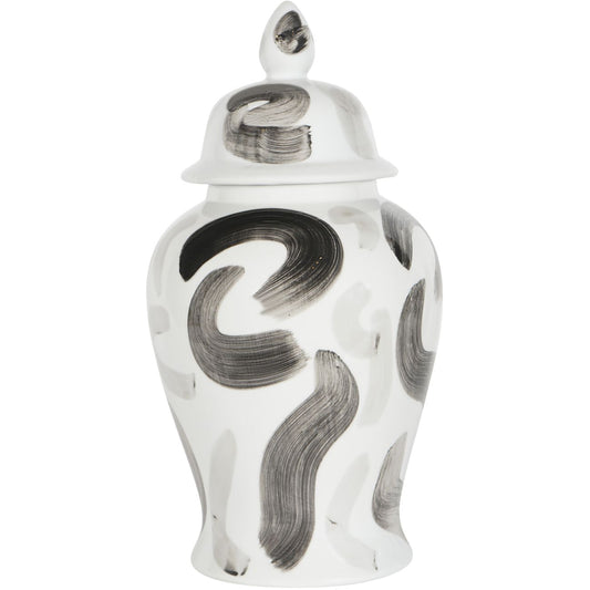 Monochrome Brush Ginger Jar Large