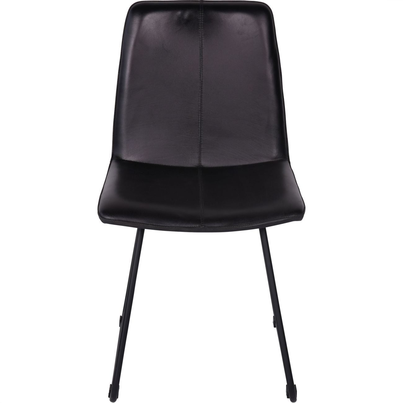 Pair of Robinson Leather Dining Chairs in Charcoal