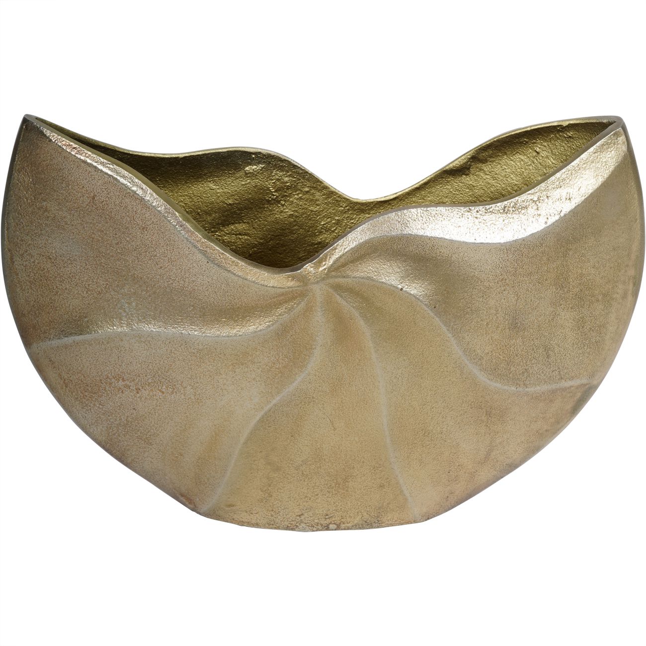 Cast Aluminium Swirl Texture Vase 37x26cm