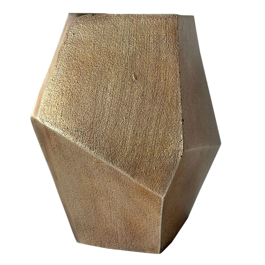 Cast Aluminium Faceted Brass Antique Vase 34cm