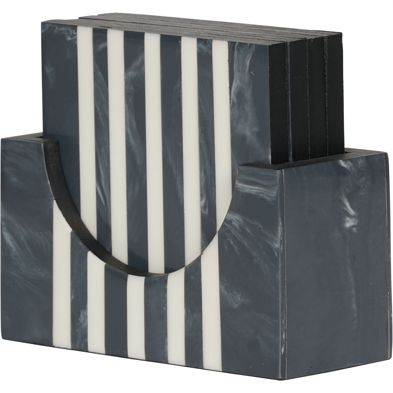 Peebles Grey and White Coaster Set
