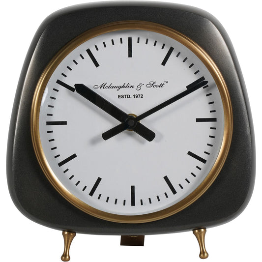 Mid Century Style Aluminium Table Clock Small 20cm