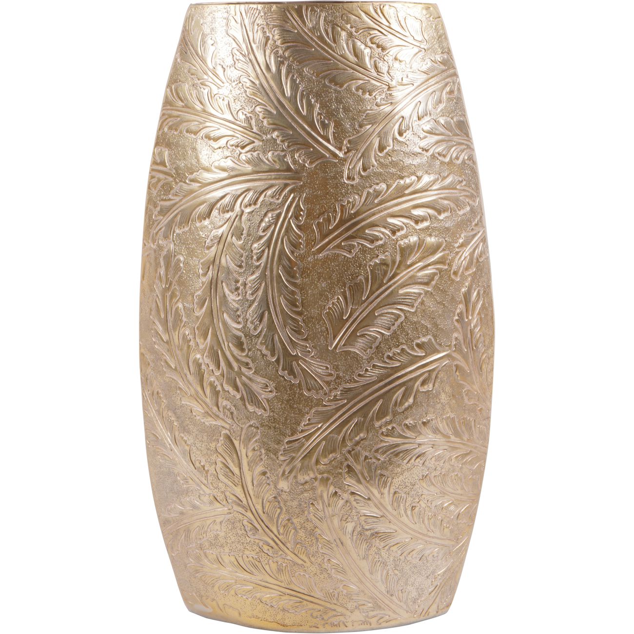 Laura Ashley Winspear Gold Leaf Embossed Oval Barrel Vase Small