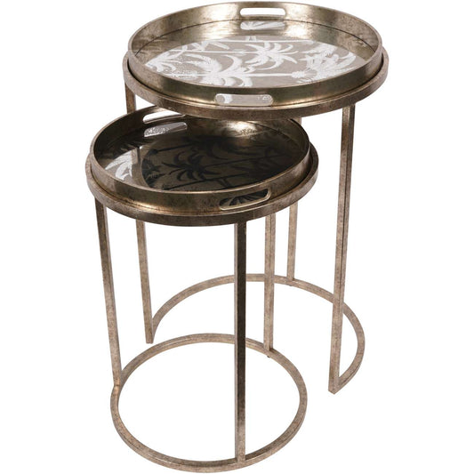 Palm Tree Set Of 2 Side Tray Tables