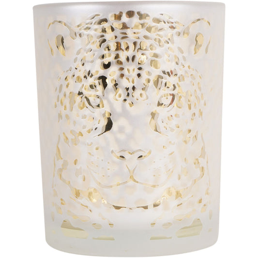Leopard Glass Candle Holder Small
