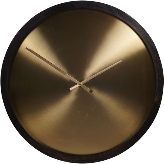 Iron Dial Wall Clock with Wooden Frame L