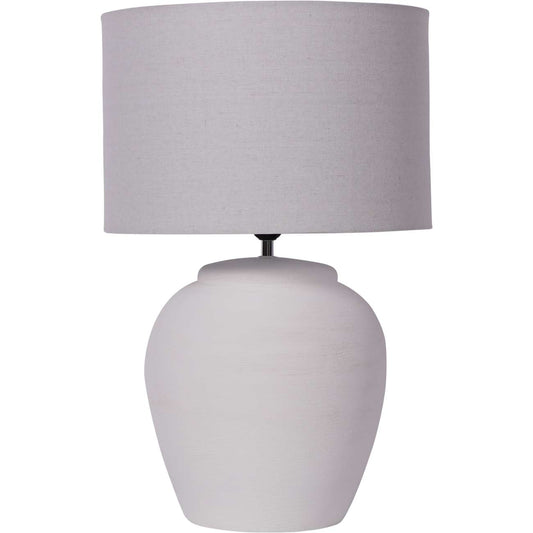 Rhodes White Ceramic Lamp base with White Shade Large E27 LED GLS