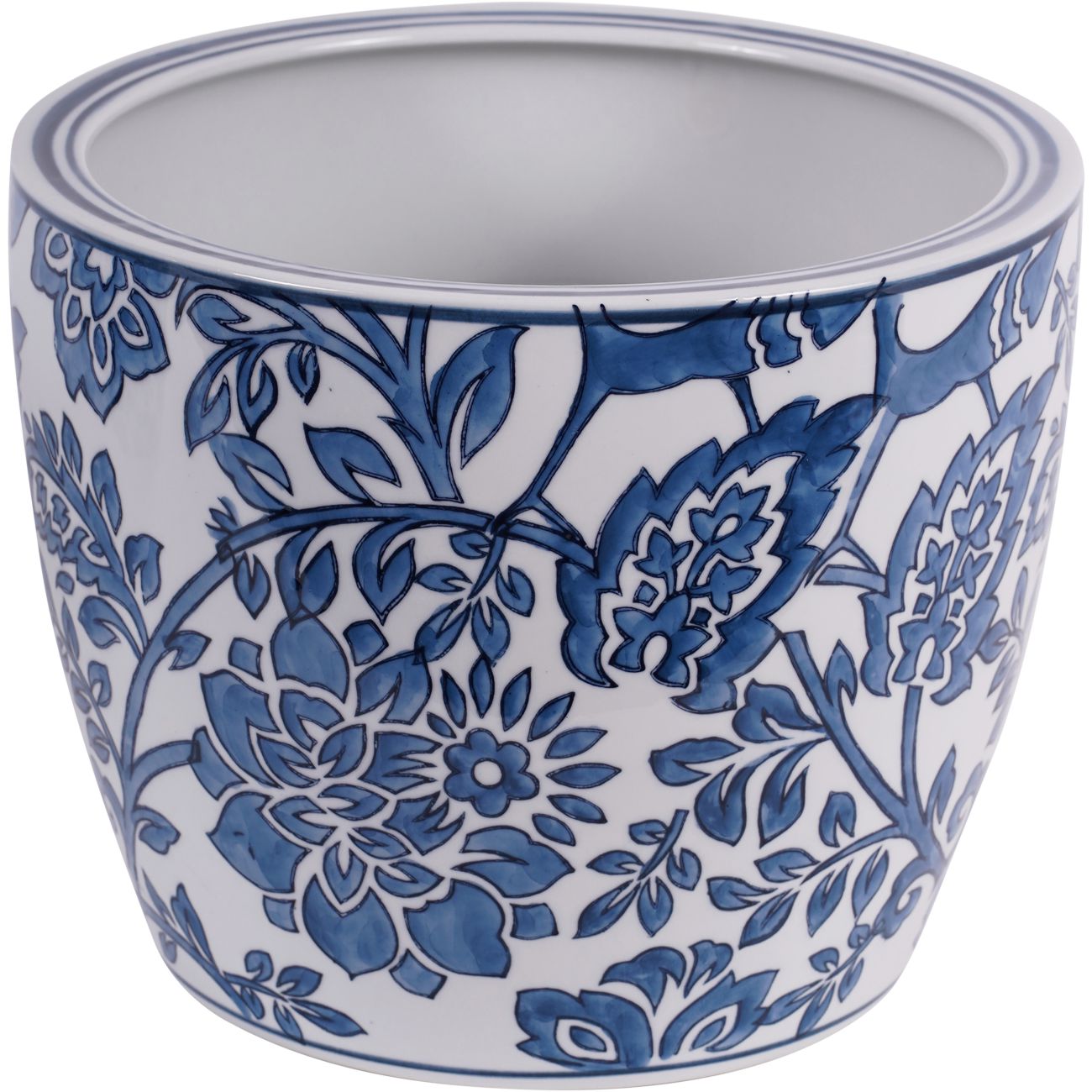 Laura Ashley Blue and White Adain Porcelain Planter Medium
