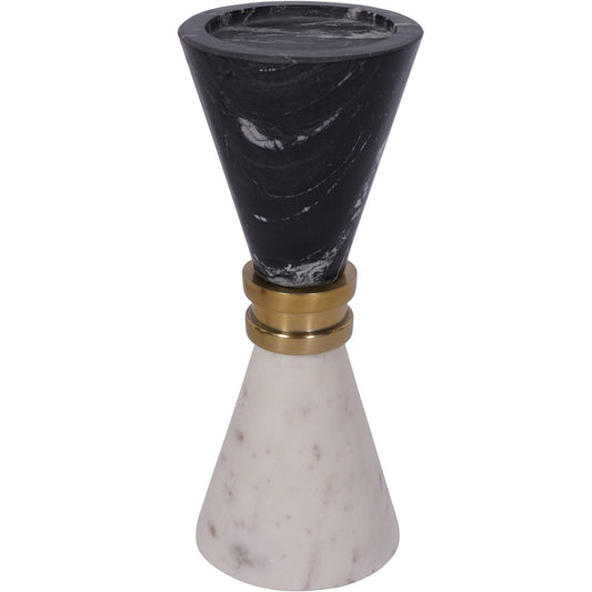 Ravello Black & White Marble Candle Holder 21cm