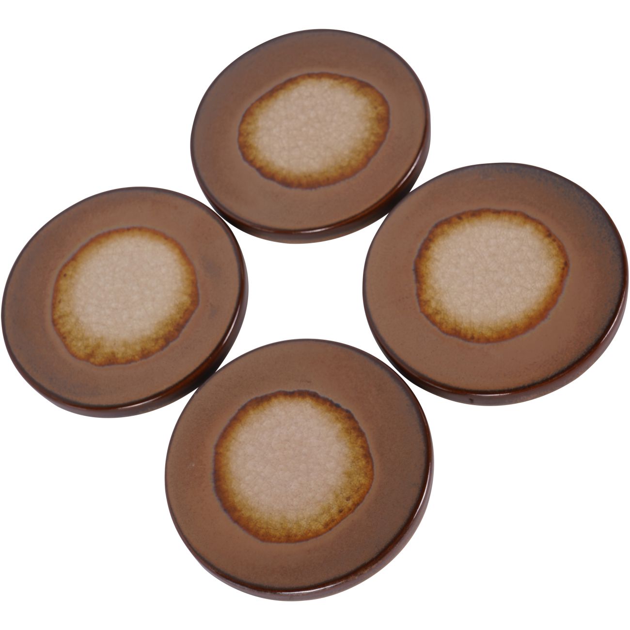 Medway Reactive Glaze Ochre Coaster Set of 4