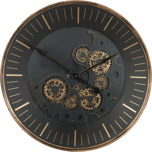 Palladium Wall Clock With Moving Cogs 80cm