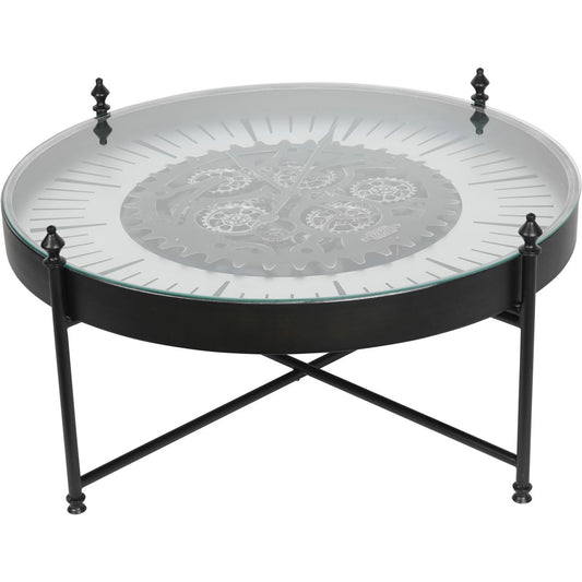 Palladium Coffee Table Wall Clock with Moving Cogs