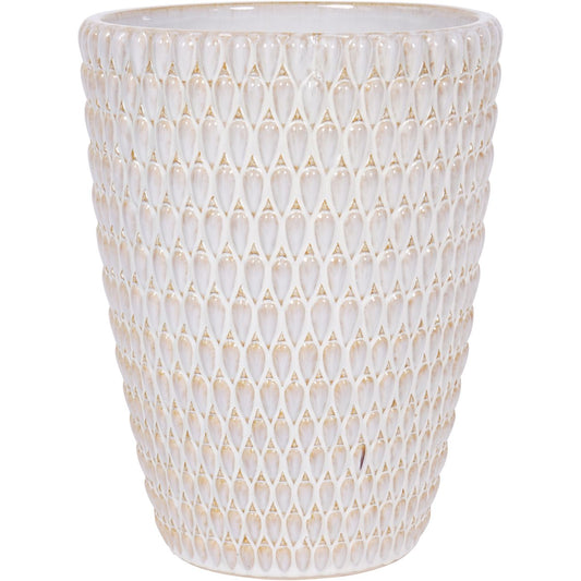 Mediterranean Reactive Glaze Ceramic Large Planter Cream