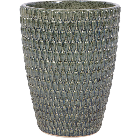 Mediterranean Reactive Glaze Ceramic Large Planter Green