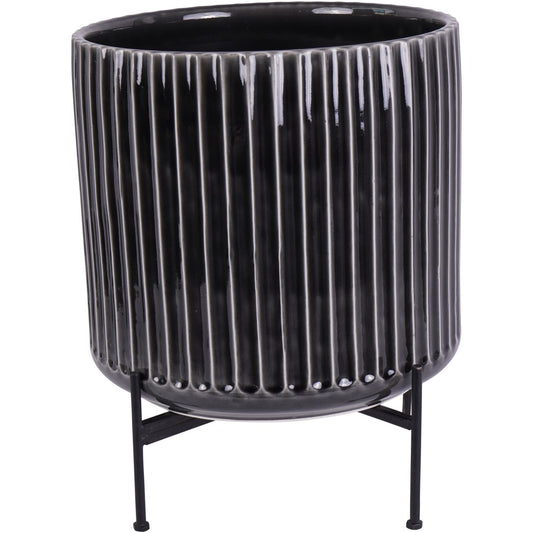 Medini Reactive Glaze Ceramic Planter on Stand