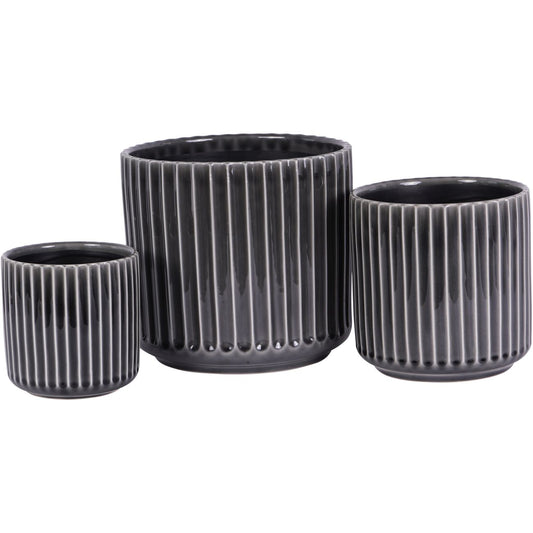 Medini Reactive Glaze Ceramic Planter Set of Three
