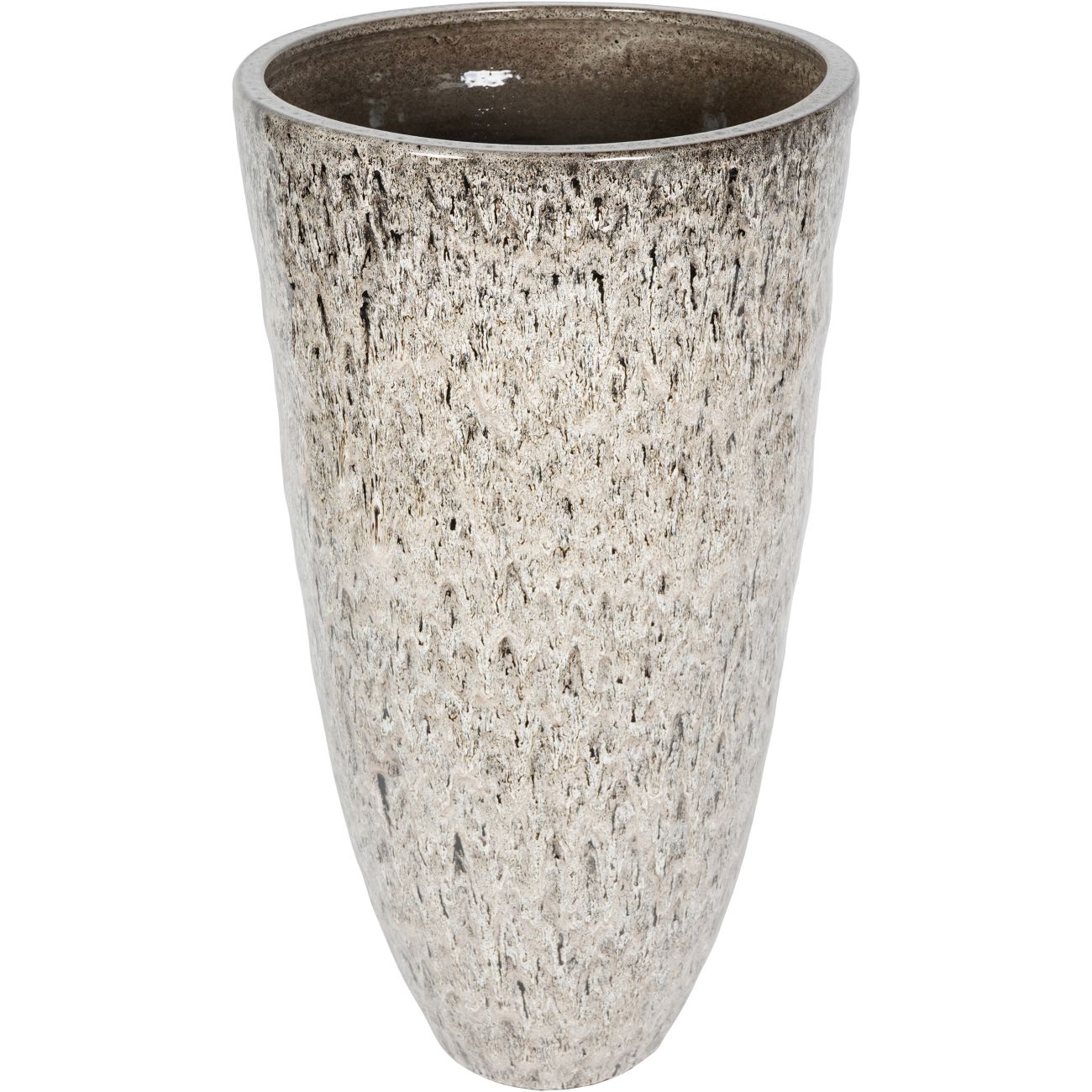 Mederno Reactive Glaze Ceramic XL Tall Planter Taupe